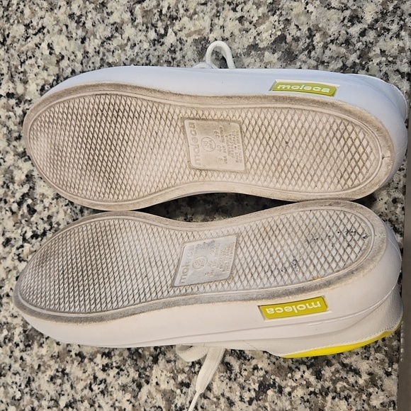 MOLECA WHITE AND YELLOW SNEAKERS. SIZE 9 - Picture 7 of 9